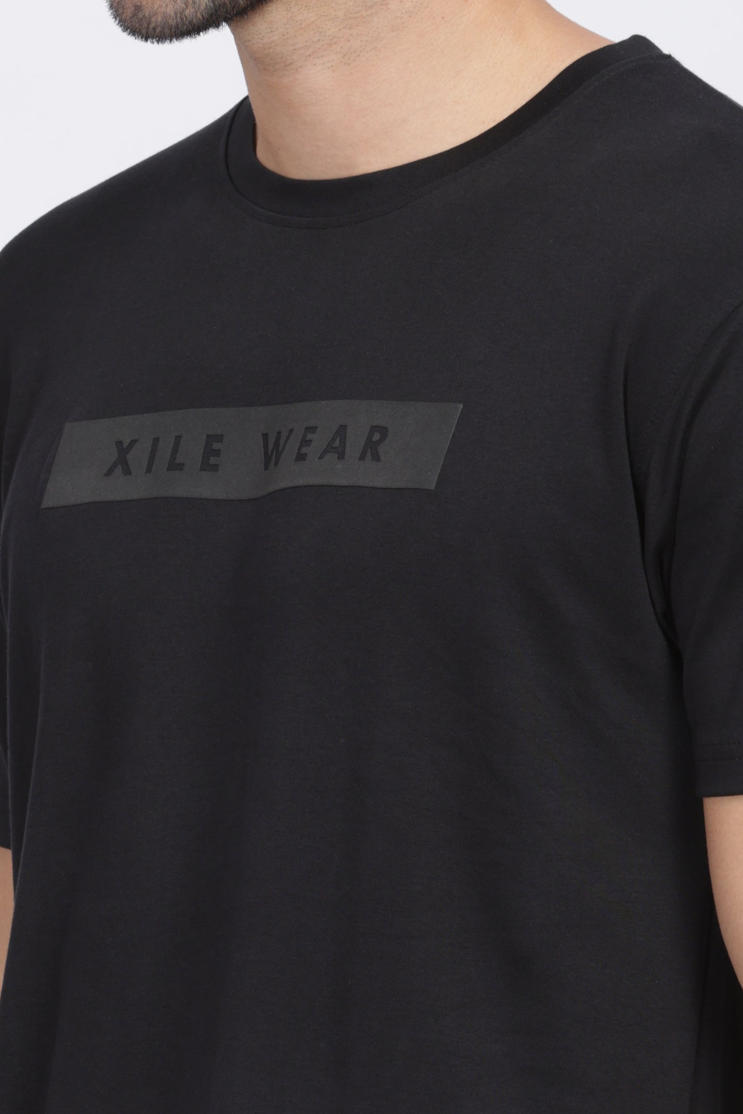 Xile Wear 100% Cotton 3D Graphic Print Black Classic Fit T-Shirt